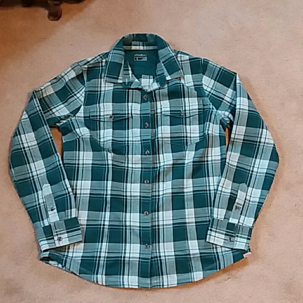 Women's Eddie Bauer button down plaid shirt sz M